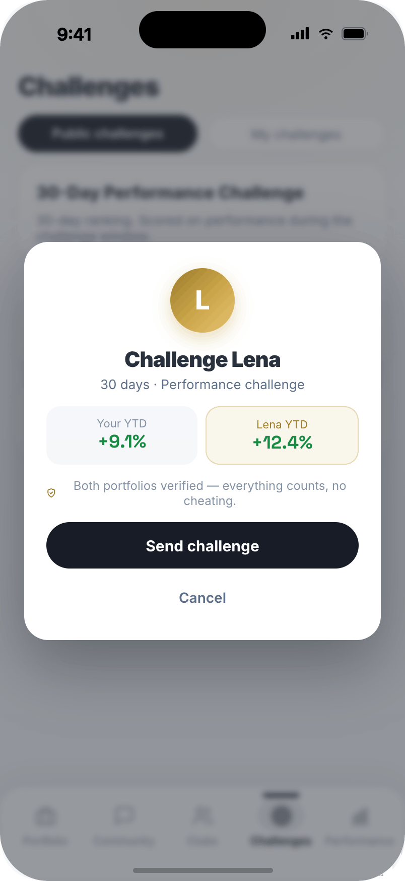 Challenge invite